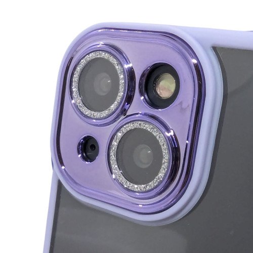 MDblue - iPhone 14 Hoesje - Siliconen - Hard Back Cover - met Lens bescherming -  Licht Paars