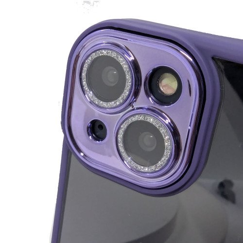 MDblue - iPhone 14 Hoesje - Siliconen - Hard Back Cover - met Lens bescherming -  Diep Paars