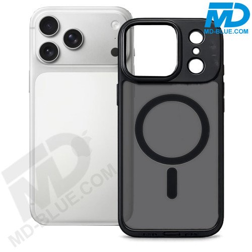 Zwart Frosted Hoesje – iPhone 17 Pro Max – Met MagSafe Ring