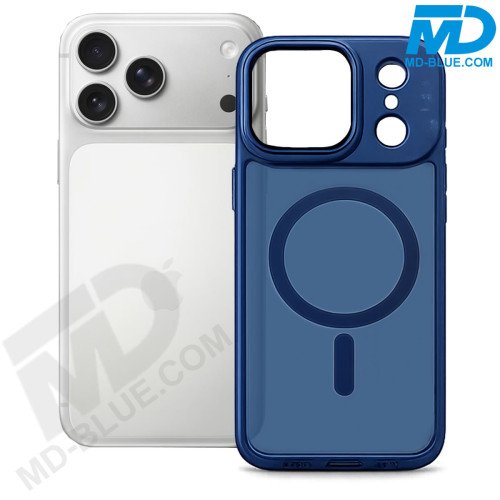 Blauw Frosted Hoesje – iPhone 17 Pro Max – Met MagSafe Ring