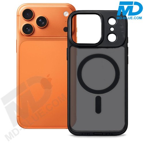 Zwart Frosted Hoesje – iPhone 17 Pro – Met MagSafe Ring