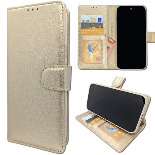 Samsung S25 Edge Book Case Telefoonhoesje -Goud