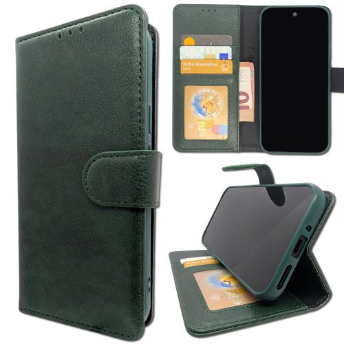 iPhone 16e Book Case Telefoonhoesje - Groen