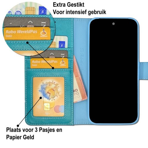 MDblue - Google Pixel 9 -Telefoonhoesje - Book Case - Licht Blauw