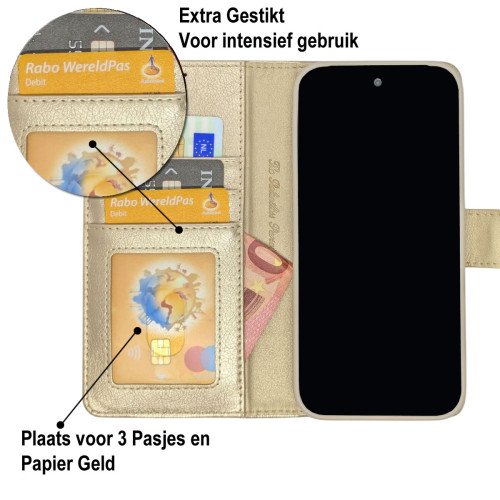 MDblue - Google Pixel 9 - Telefoonhoesje - Book Case  - Goud