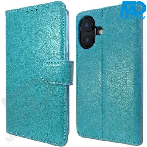 iPhone 16 Book Case Telefoonhoesje - Portemonnee  - Kaarthouder & Magneetsluiting - Sky Blue