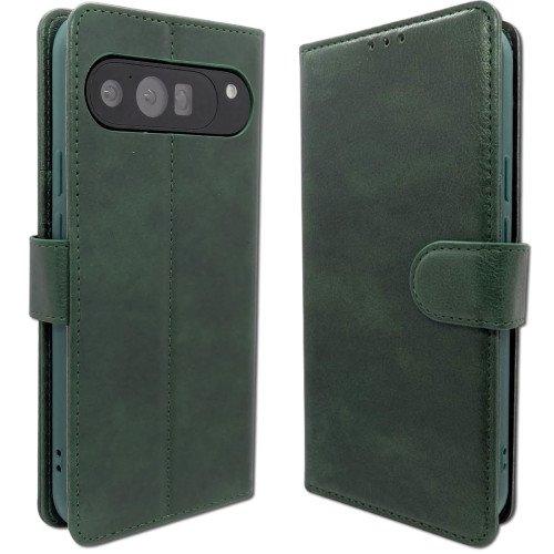 Google Pixel 9 Pro XL - Telefoonhoesje - Book Case - Donker Groen