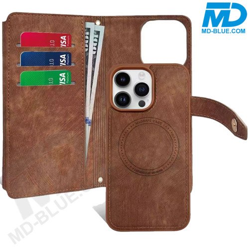 Samsung S22 Telefoonhoesje - Book Case - Portemonnee - Magsafe - 4 in 1 - Coffee