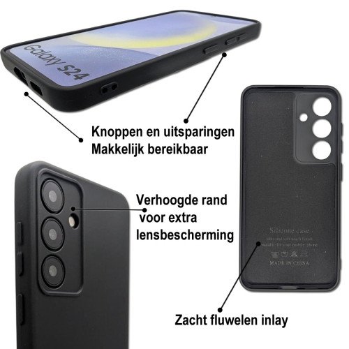 MDblue - Premium Siliconen hoesje voor de Samsung S24 - Zwart MDblue - Premium Siliconen hoesje voor de Samsung S24 - Zwart